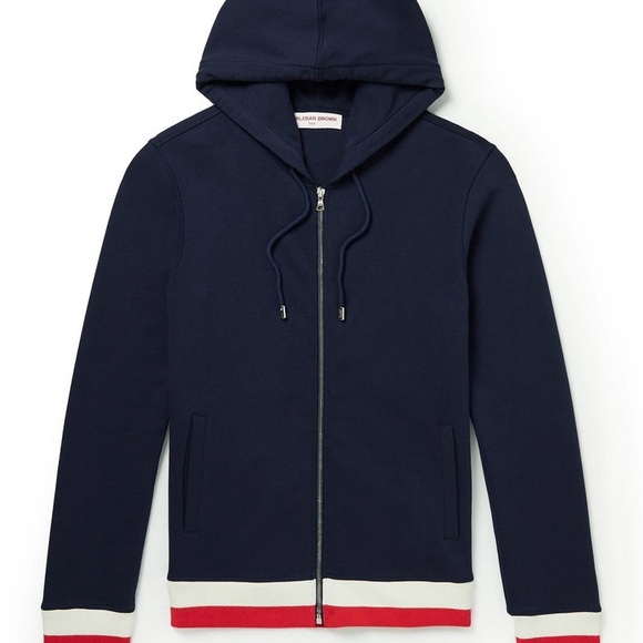 Orlebar Brown Navy Zip-Up Sweater
